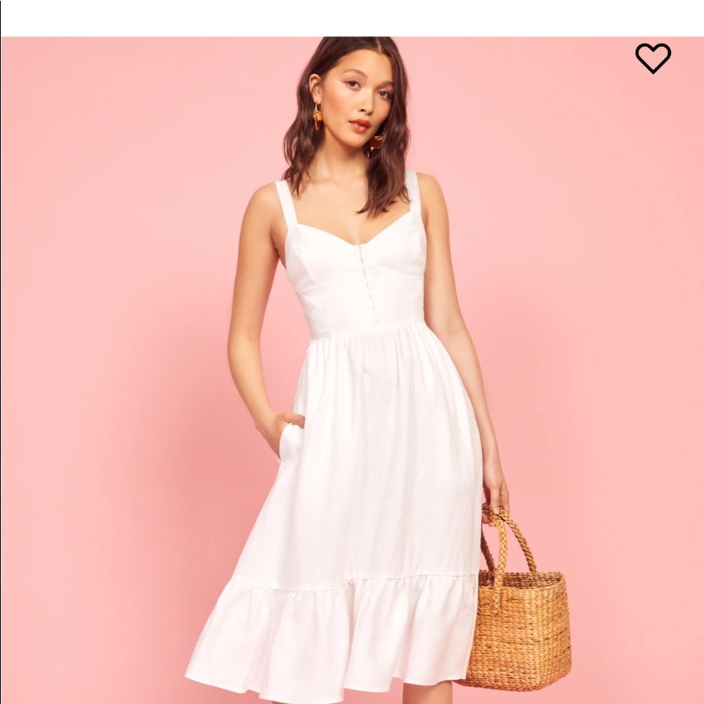 Reformation Dolci Linen White Dress